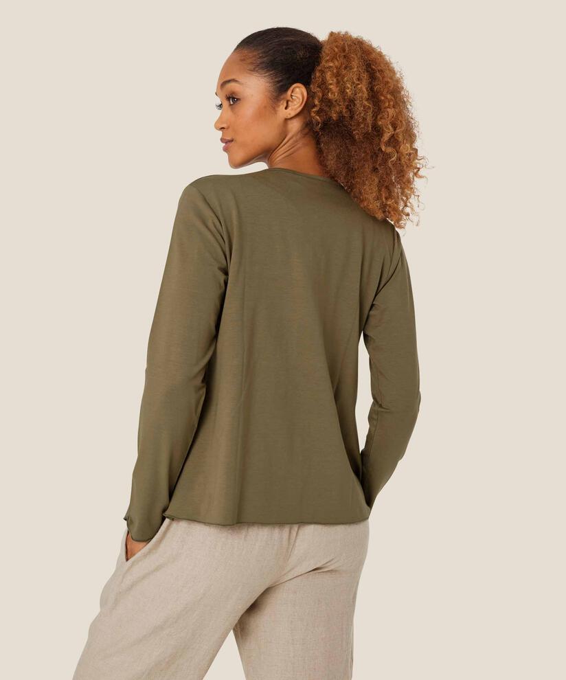 Itally JERSEY Cardigan, Dusky Green